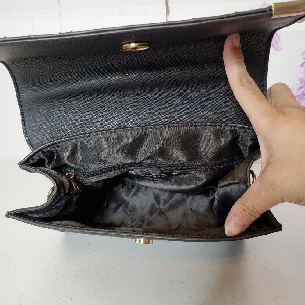 Dune London Embossed Patent Folded Front Vegan Leather Satchel Bag - Picture 6 of 10